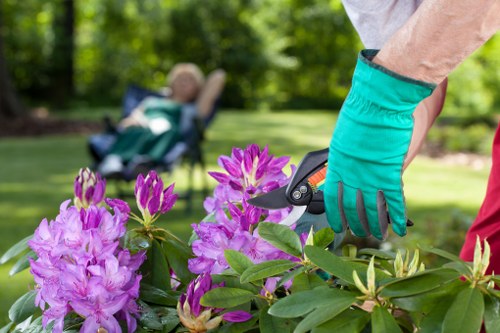 Local waste separation and recycling in a landscaping project